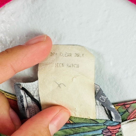 Vintage Carol Anderson Shabby Chic Floral Hibiscus Button Down Pleated Dress - Picture 5 of 10